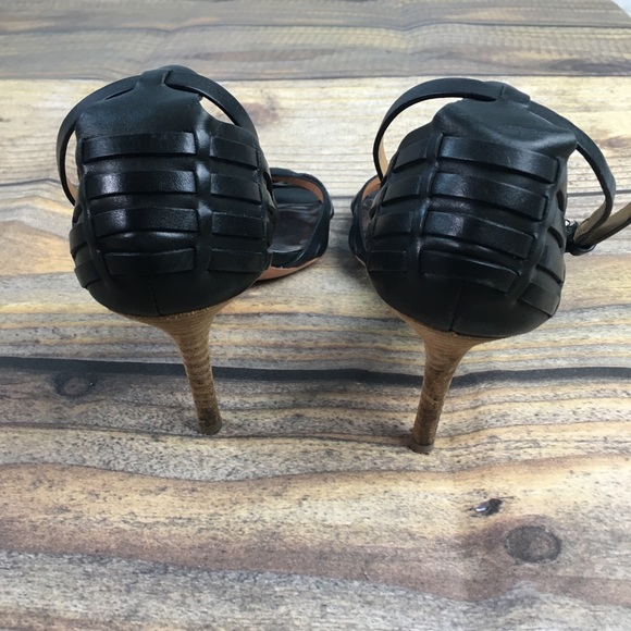 Coach Black Hand Woven Kamea Heels Sandal Leather - Picture 4 of 7